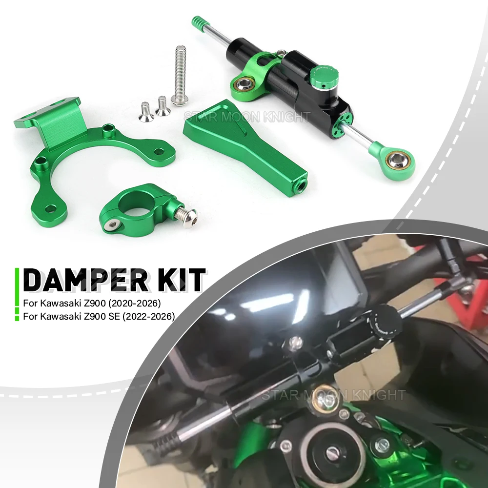 Z900 Steering Damper For Kawasaki Z 900 2020-2026 Z900 SE 2022-2026 Motorcycle Aluminum Stabilize Dampers Bracket Mounting Kit