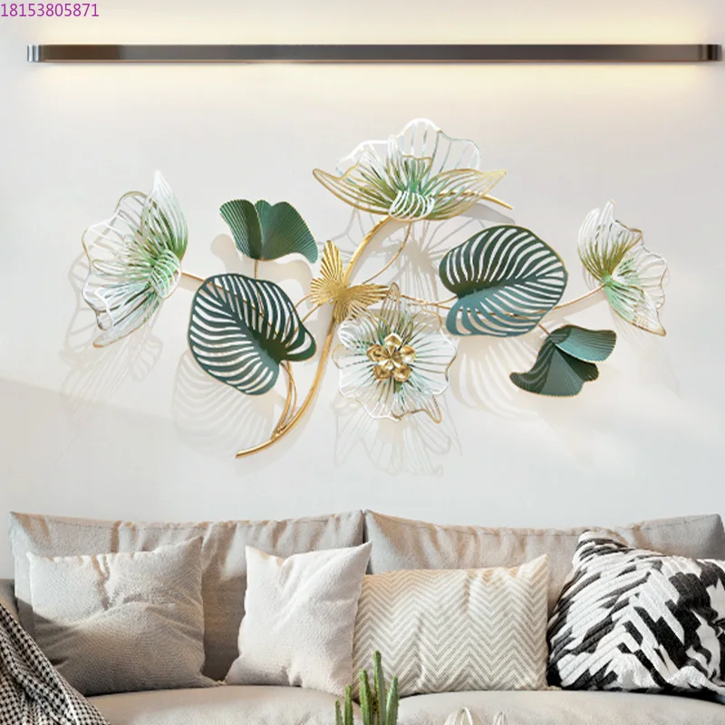 Pastoral retro creative living room wrought iron green plant wall decoration pendant