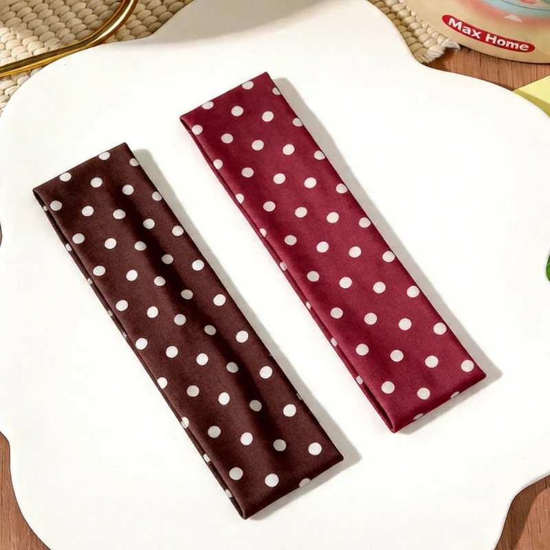 1/2/6pcs Polka Dot Fabric Hairband for Woman Elegant Temperament Wide Brim Hair Ties Fashion Girl's Sporty Headband image 6
