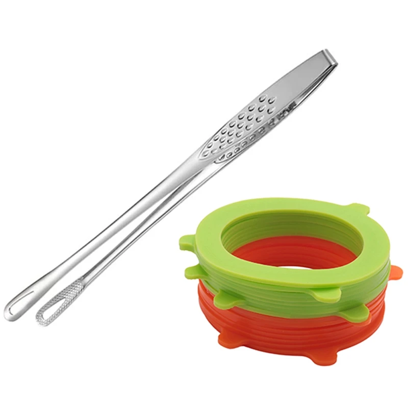 

LJL-9.4-Inch Tweezer Tongs,Kitchen Tweezer Tongs,Long Food Tongs With Gaskets Canning Seals Airtight Sealing Lids Rings