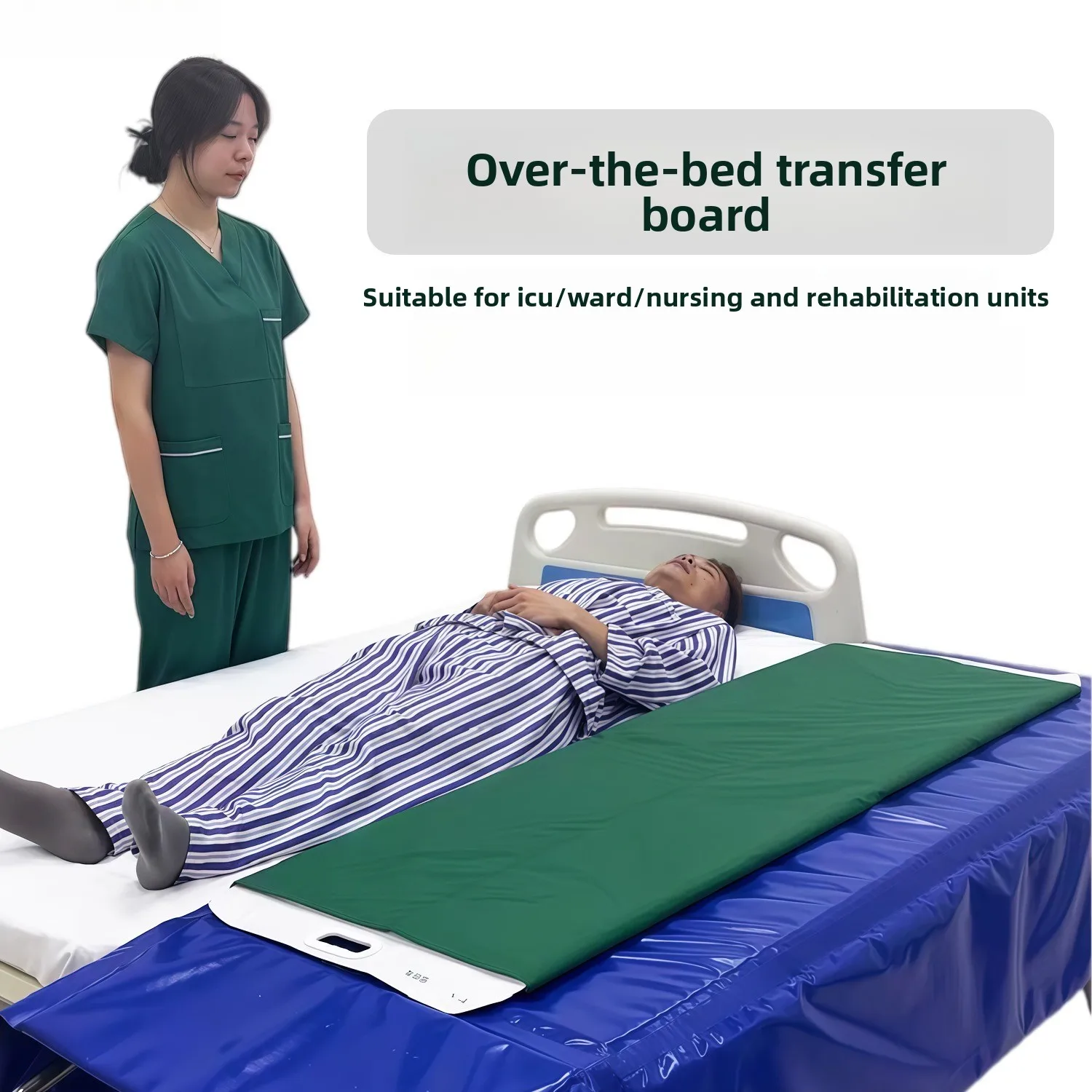 

Patient Transfer Board for Hospital Bed – Slide Aid for Surg/ICU/Ward, Side Transfer for Elderly/Pregnant/Bedridden Patients