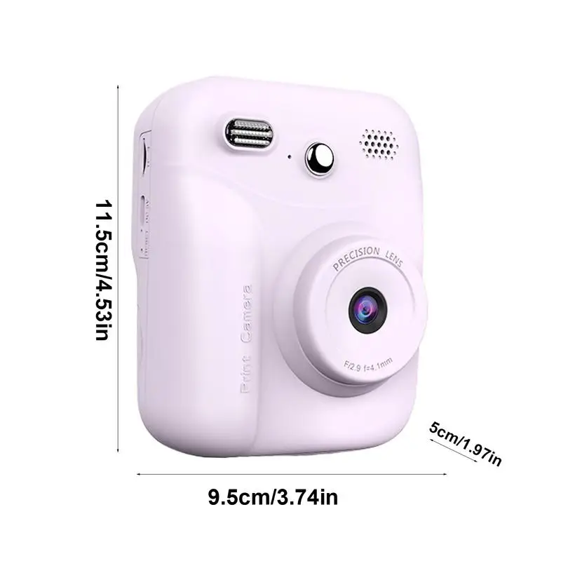 Children Camera Instant Print Cartoon Instant Print 1080P Digital Camera Printing Photo Accessories Music Player Kids Travel Toy