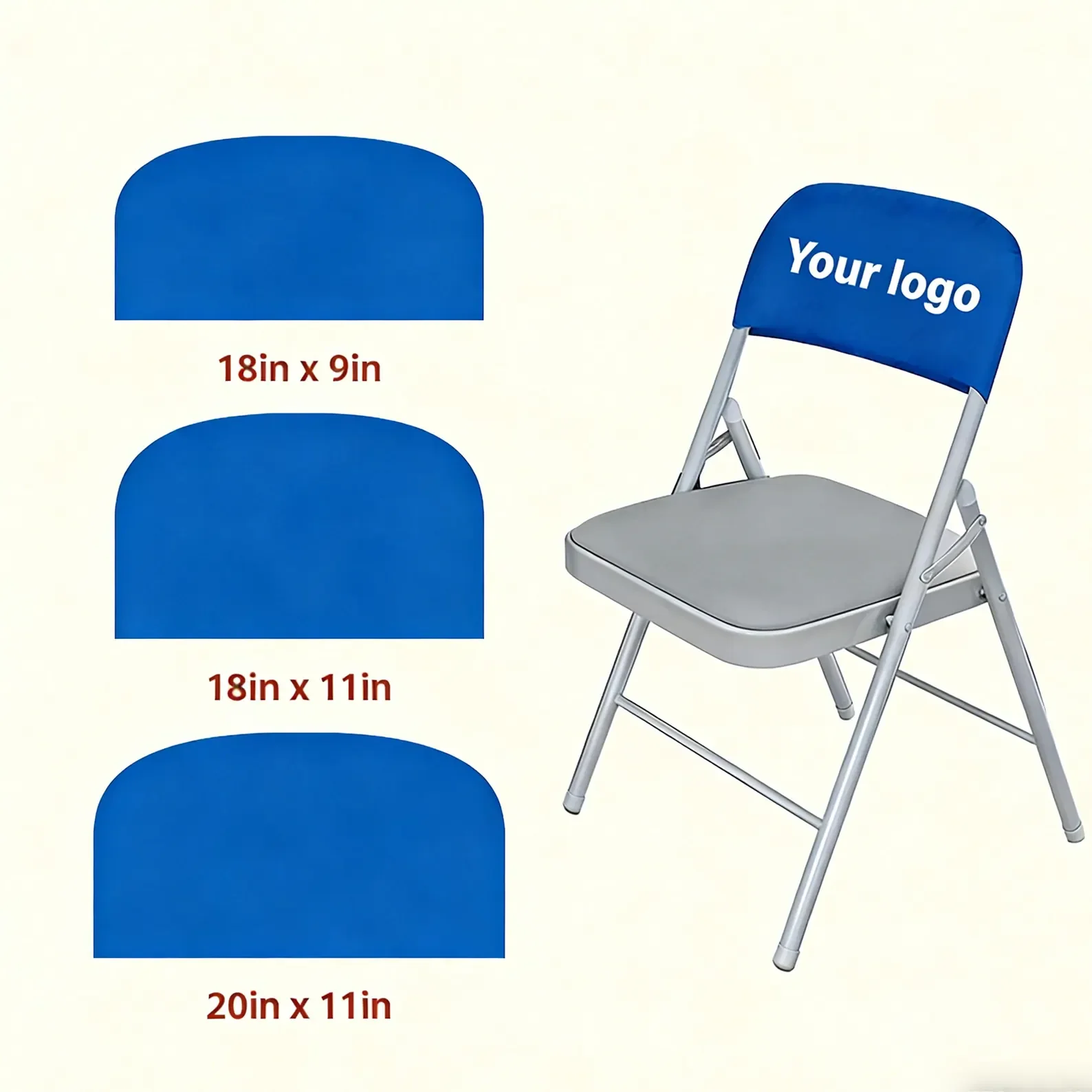 Custom Chair Covers Printed Top Covers for Folding Chairs Cover Logos with Business Logos Advertising Event Chair Covers