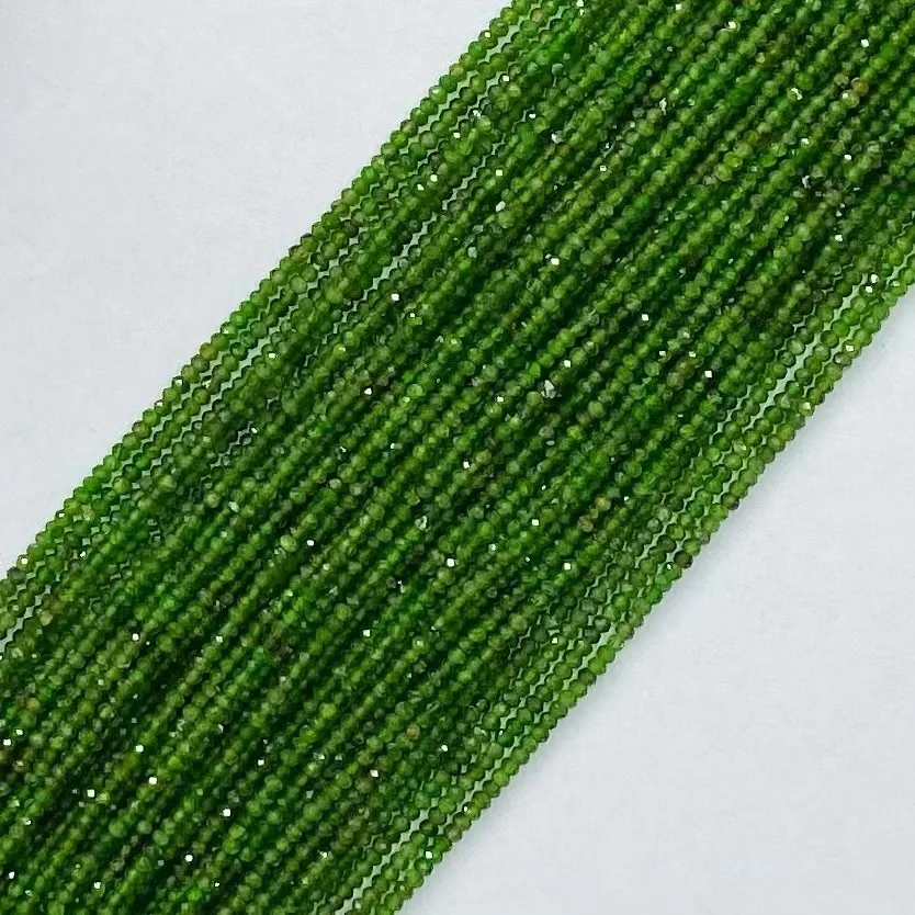 Natural Green Diopside Abacus Faceted Loose Beads Handmade DIY Necklace Bracelet Making Jewelry Wholesale 111 / 128