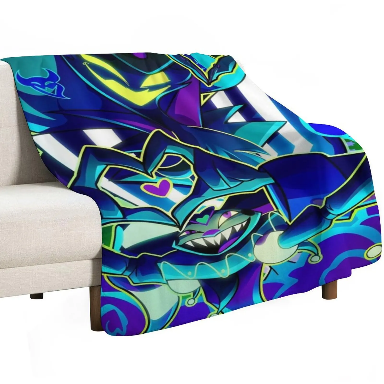 Helluva Boss - Asmodeus Throw Blanket Soft Plush Plaid valentine gift ideas Retros Custom Flannels Summer Blankets