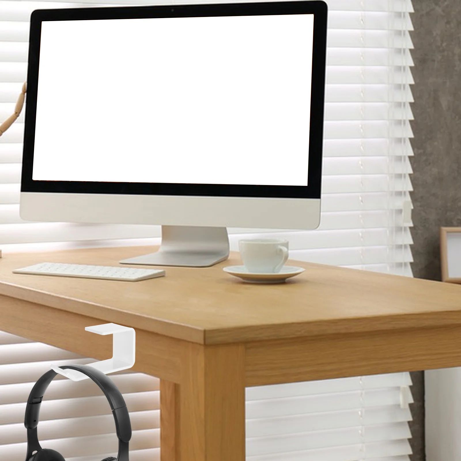 

Desktop Headphone Holder White U-Shape Stand for Gaming Headset Desk Mount Rack Hanger Bracket Organizer Storage Display