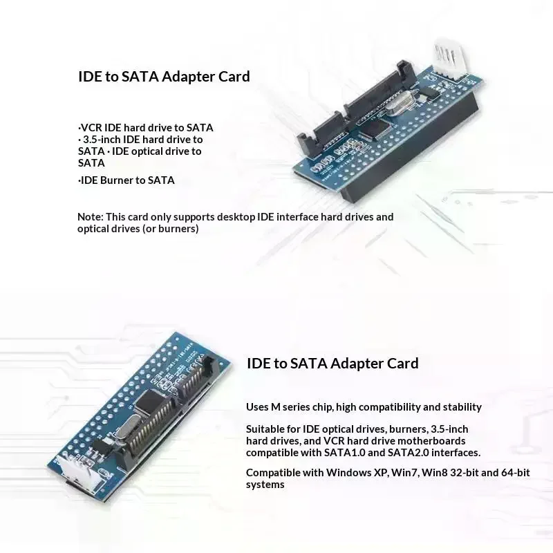 1 Set HDD 3.5in IDE To SATA Hard Disk Converter PATA IDE 40Pin To SATA 22Pin Hard Drive Connector With Cable IDE To SATA Adapter