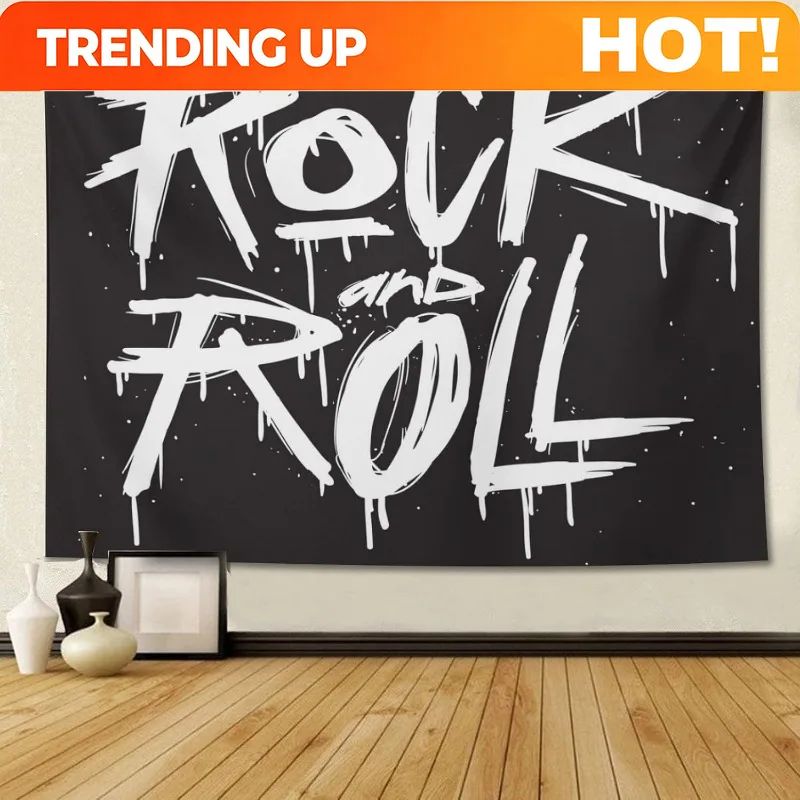 Customize Rock & Roll Tapestry - Vibrant Wall Hanging for Bedroom, Living Room, Dorm Decor | Includes Free Installation Kit