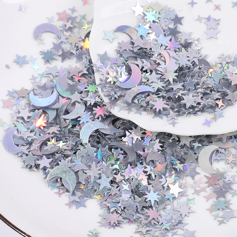 15 gr/paket Mond Sterne Glitter Konfetti Ramadan Pailletten Dekoration Eid Mubarak Islam Musselin Home Party Tisch Streuung Hochzeit Ornament