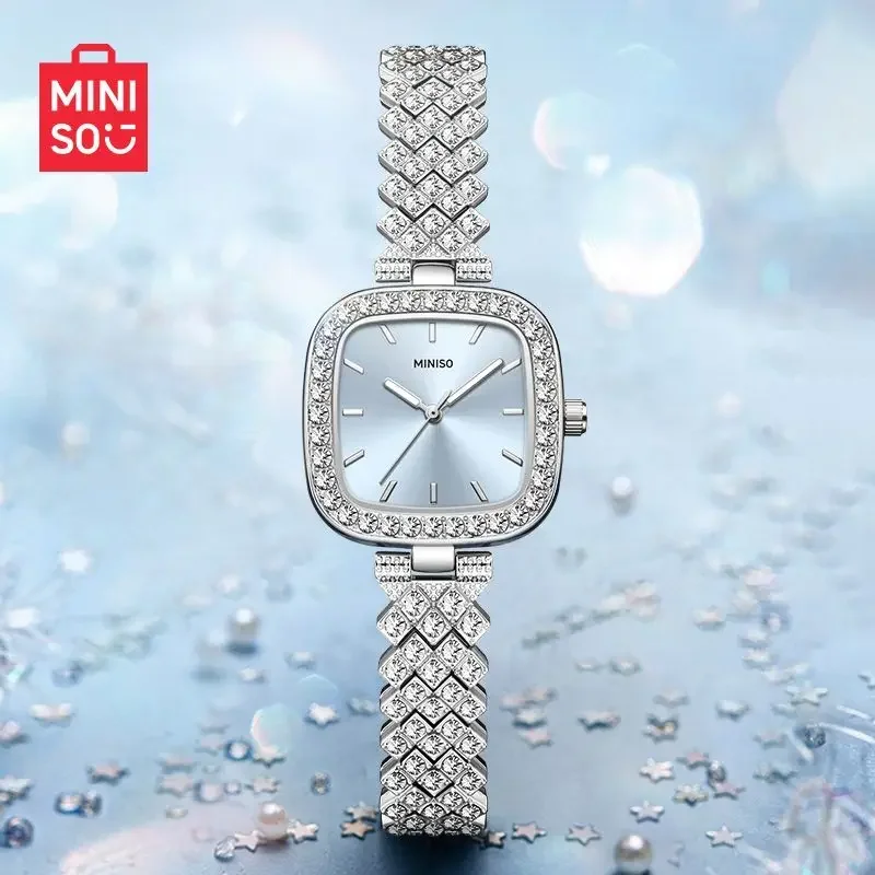 

Original MINISO Sea Blue Small Sugar Cube Watch with Free Necklace Pendant.