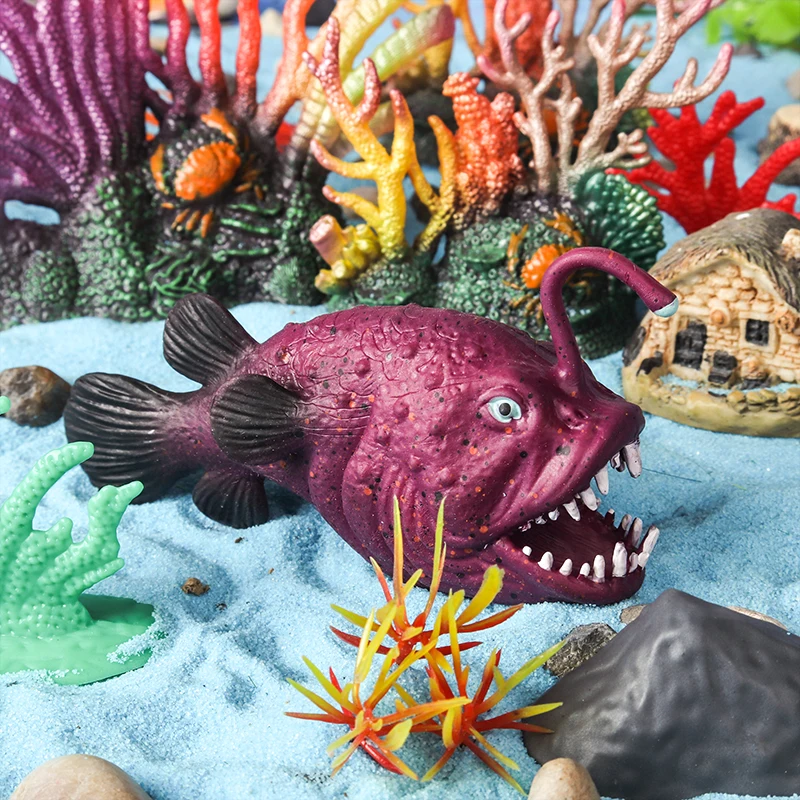 Oenux Meeresleben Tier Tintenfisch Krabbe Clownfisch Lionfish Seestern Hai Schmetterling Fisch Fliegender Fisch TPR Weiches Modell Spielzeug Kind Geschenk – Detail 26