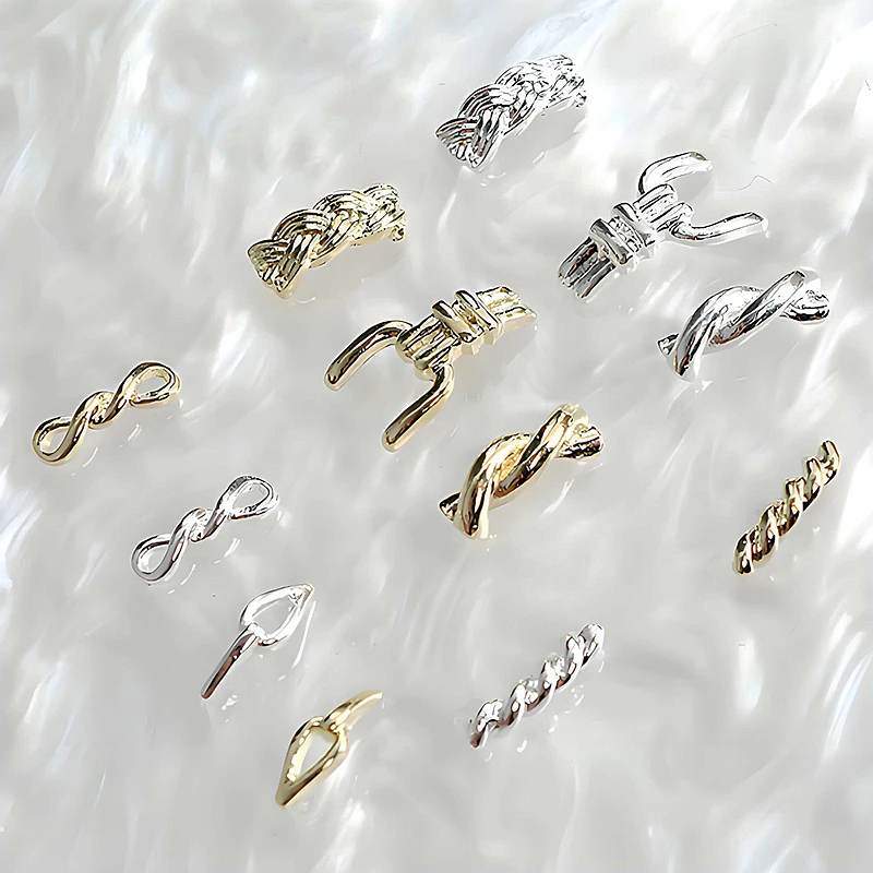 50 piezas de Metal 3D para decoración de uñas, hebilla de anillo roscada de Metal, accesorios, piezas para decoración de uñas, diseño, suministros de decoración para manicura, Material