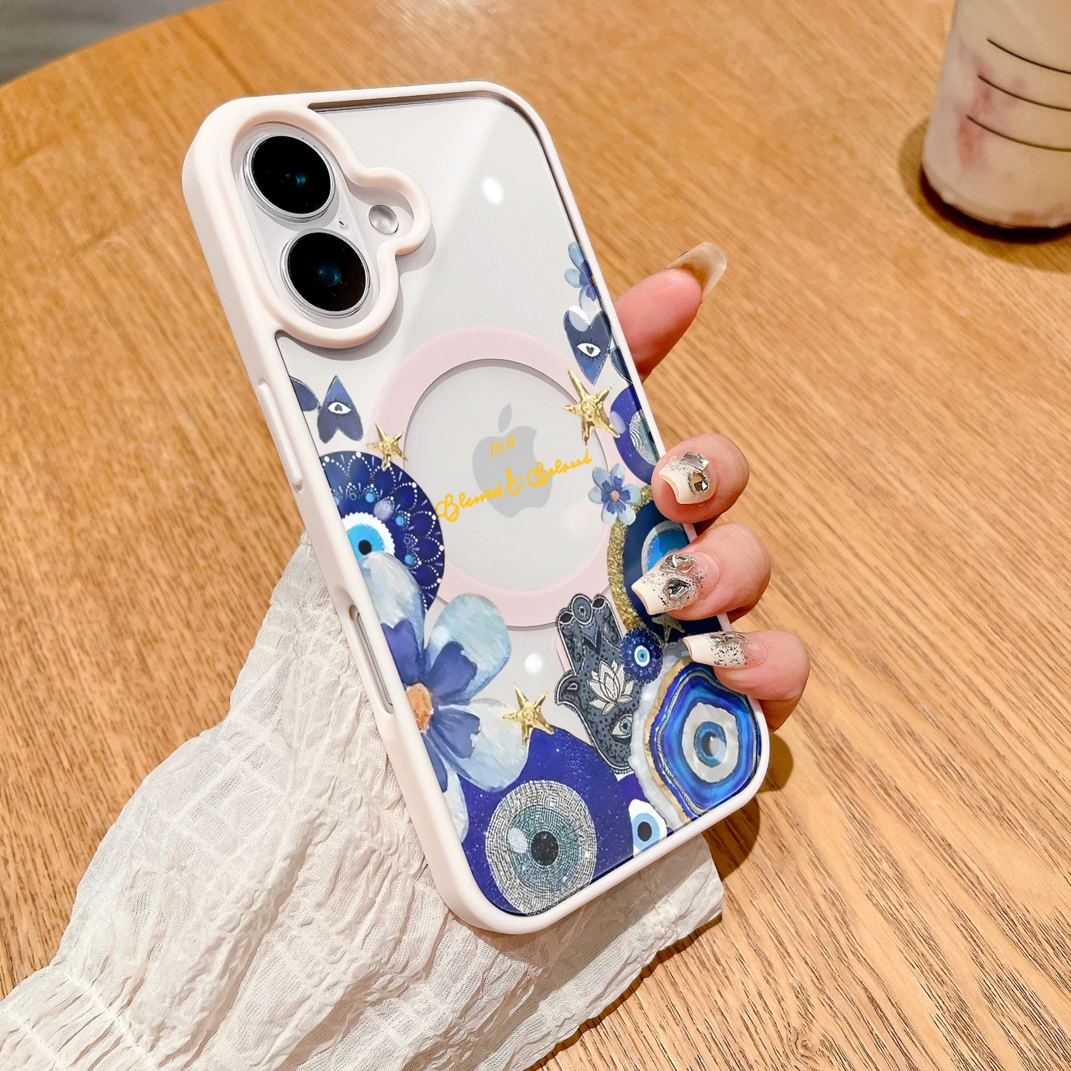 11:11 Evil Eye Ästhetische Klare Hülle für iPhone 17 16 11 12 15 Pro Max 13 14 Plus Hüllen für Magsafe Kabelloses Laden Drop Funda – Detail 5