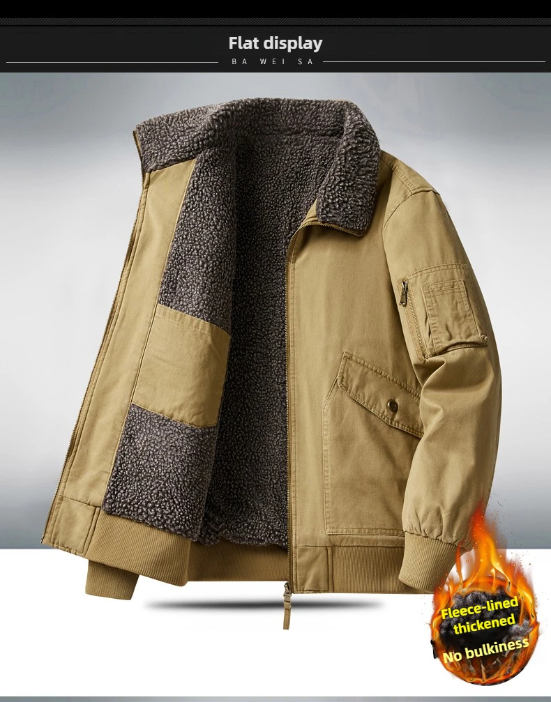 Chaqueta de estilo militar de invierno para hombre con forro polar grueso para actividades al aire libre Ocasiones informales de negocios con protección cálida