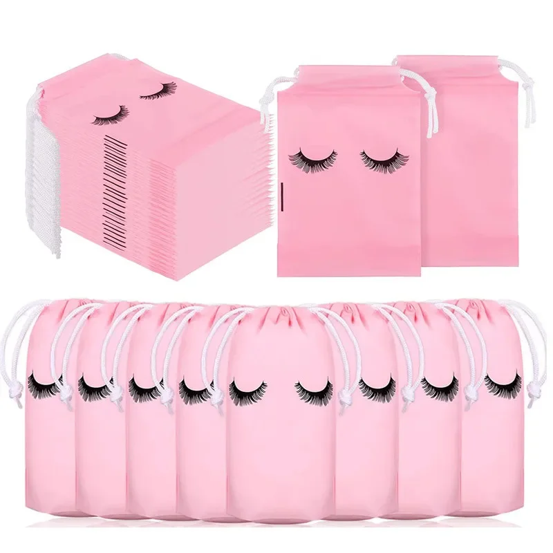 

New Eyelash Aftercare Bags with Drawstring Outdoor Travel Waterproof Pouch Toiletry Bags Large Capacity Makeup Storage Organizer