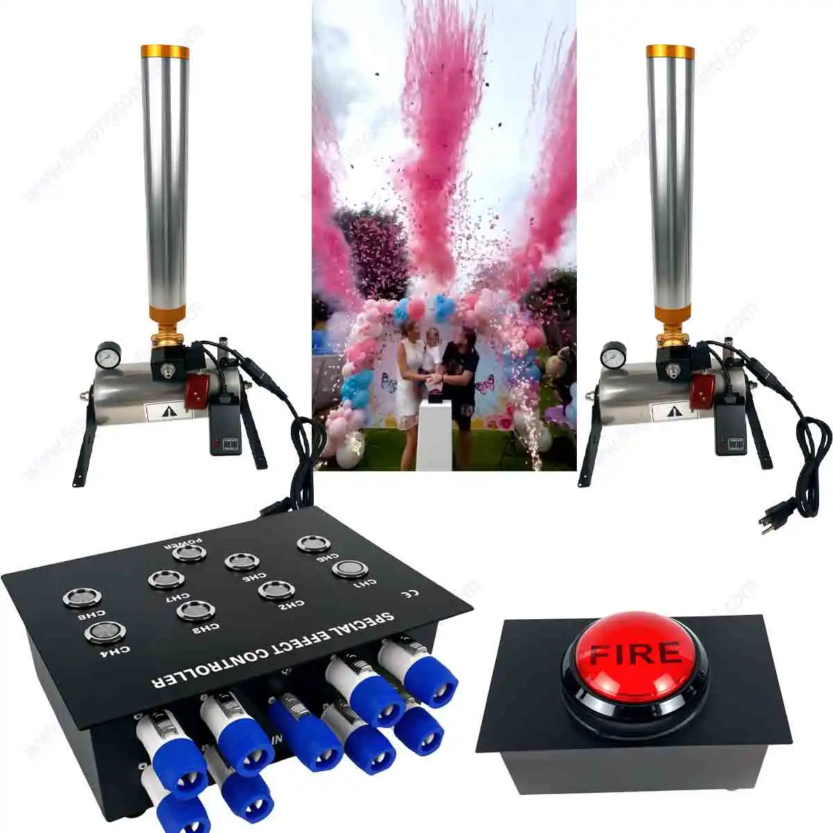 Gender Reveal Smoke 8-way Power Connection Controller Hit Button Switch Effect Equipment for Stage Machine Electronic Controller