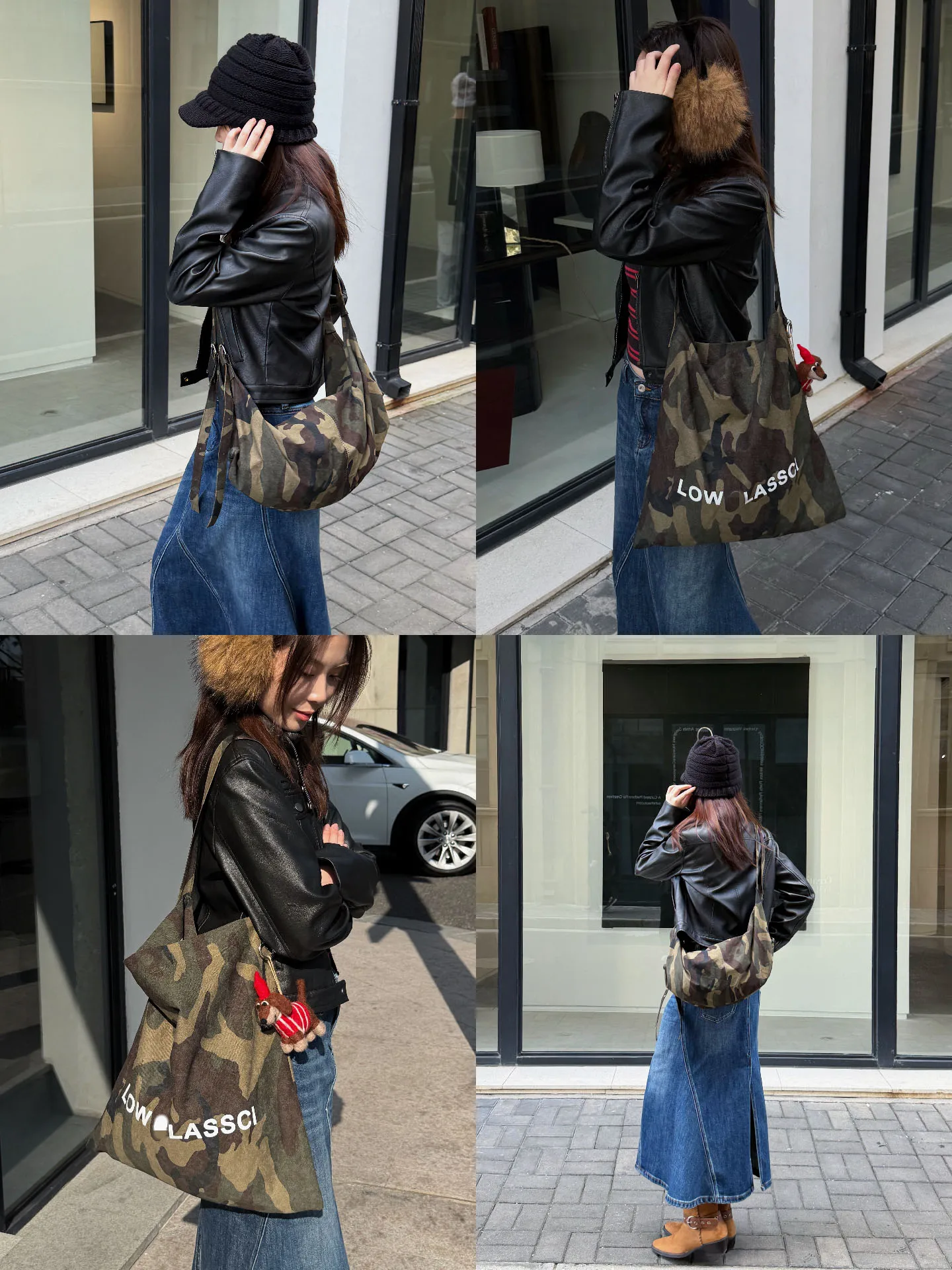 

Large Capacity Casual Camouflage Canvas Crossbody Bag Single Shoulder Lucky Store Shopping Bag Korean Style Fashionable