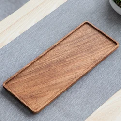 Walnut Wood Food Plate Coffee Tea Snack Bread Breakfast Serving Square Rectangle Living Room Kitchen Tray Party Home Decorate