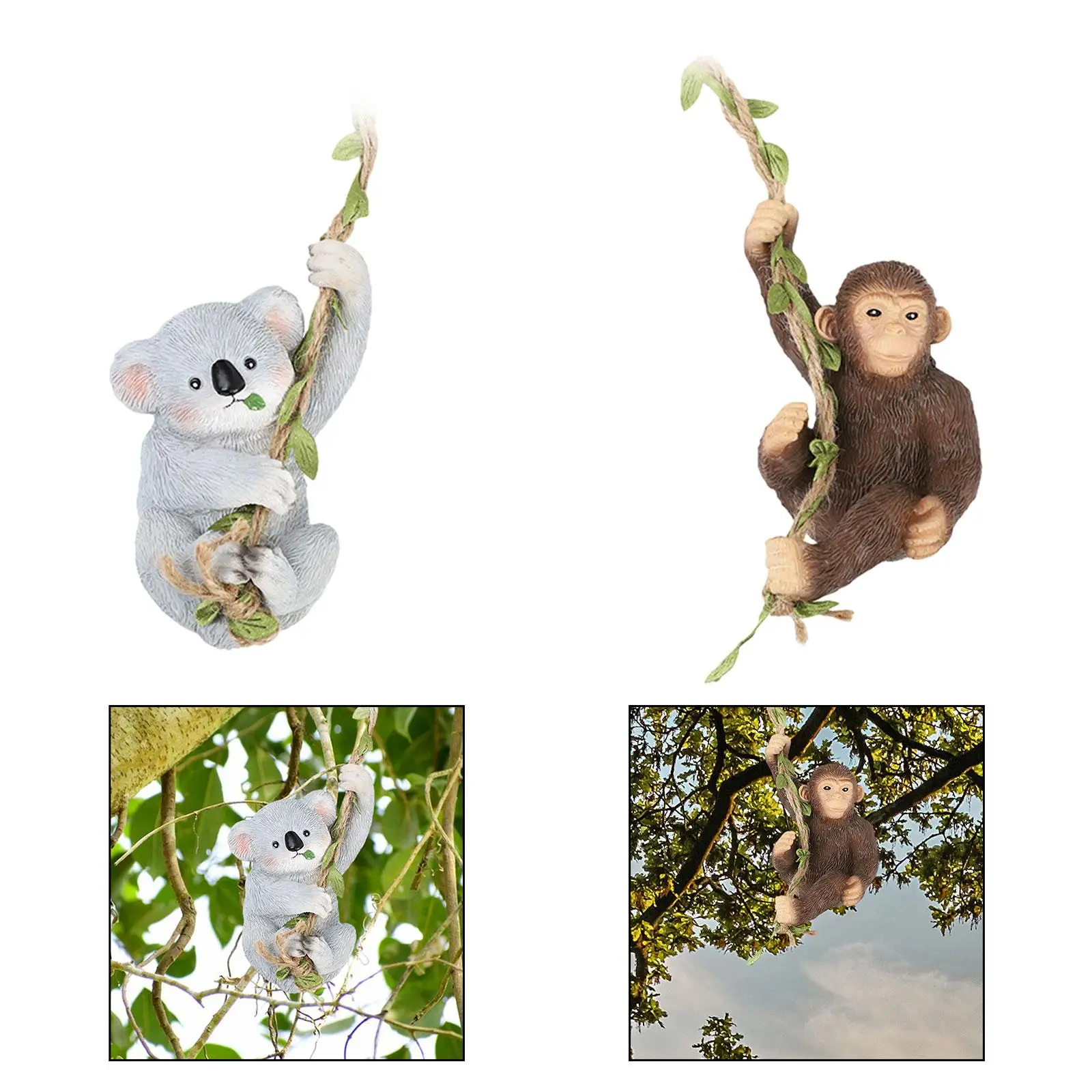 Hanging Garden Animal Ornament for Outdoor Spaces, Resin Craft for Yard