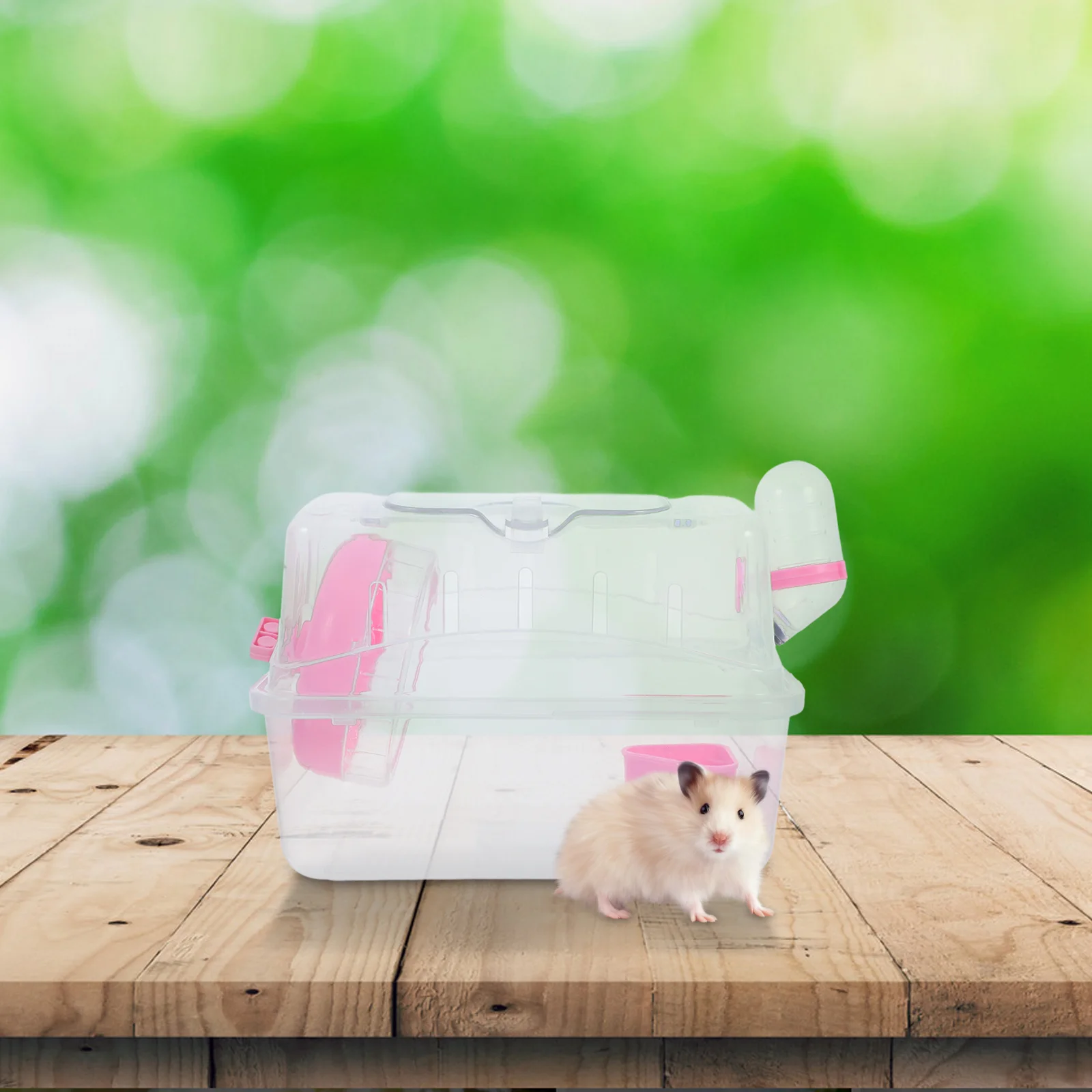 

Transparent Hamster Acrylic Portable Small Pet Container Pet Carrier Travel Outdoor Small Guinea Pig Mouse Container