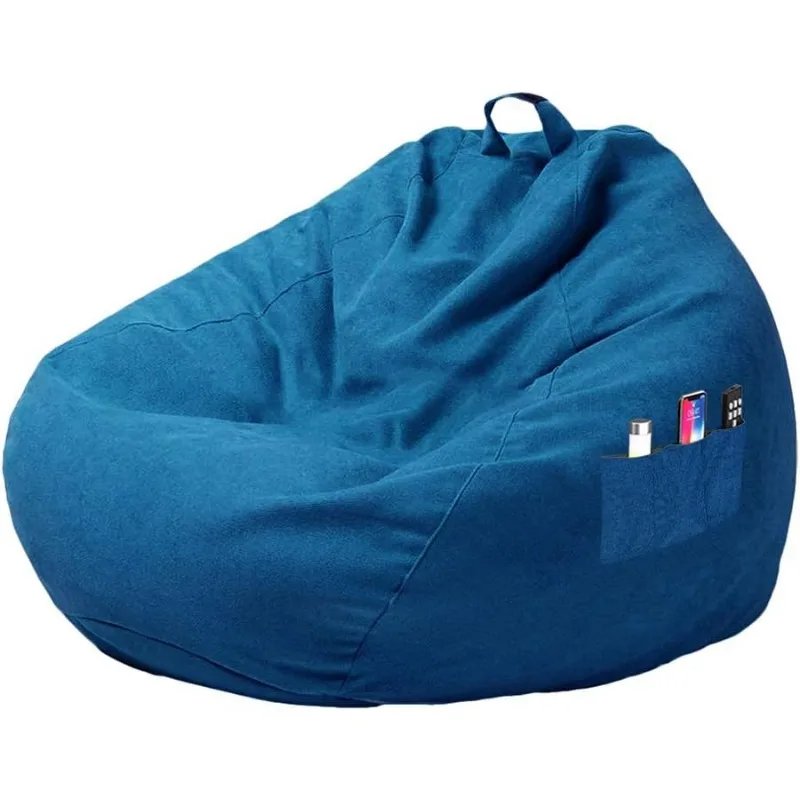 Large Lazy Sofa Cover Chair Linen Recliner Seat Bean Bag Cushion 100x120 Cm No Filling Comfortable Home Furniture Accessory