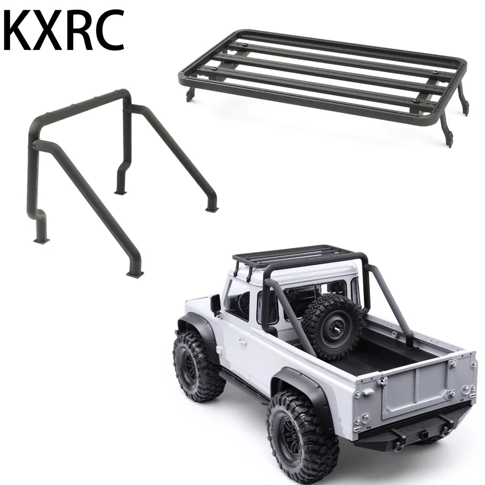 KXRC & RCDream 2-Door Pickup Truck Cremalheira de bagagem, gaiola traseira Bucket Roll para 1:10 RC Crawler Car, RD110, peças do corpo Shell