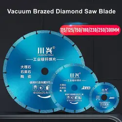 115/125/150/180/230/250/300mm Diamond Saw Blade Dry Wet Vacuum Brazed Cutting Disc for Rebar Sheet Metal Iron Stainless Steel