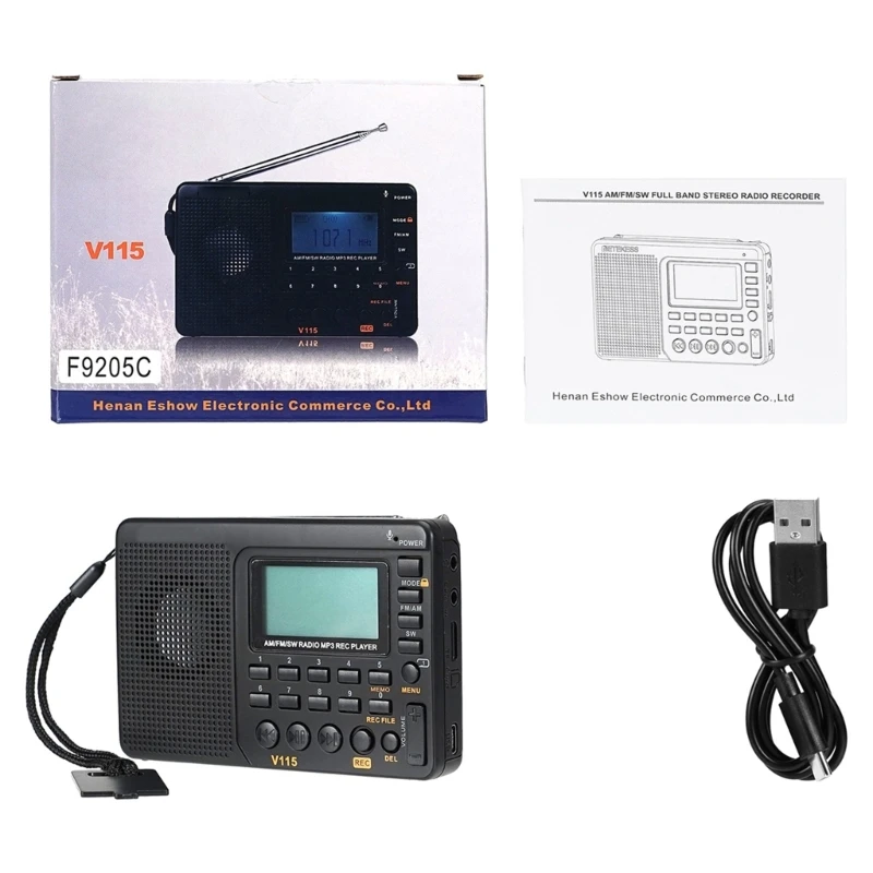 R91A Versatile V115 Radio Digital Radio Players/Recorder Full Bands Reception Great for Local Broadcasts Recording Interviews