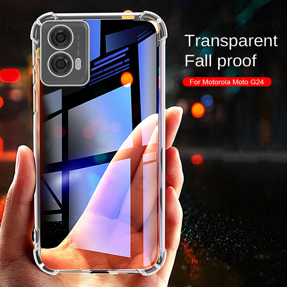 Clear Airbags Shockproof Coque For Motorola Moto G24 4G Camera Protect Funda MotoG24 Moto Rola G 24 Power G24Power TPU Soft Case