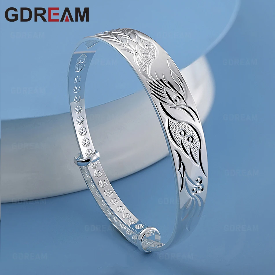 

GDREAM 925 Sterling Silver Bracelet With Floral Design, Exquisite And Cute Wedding Party Jewelry For Women