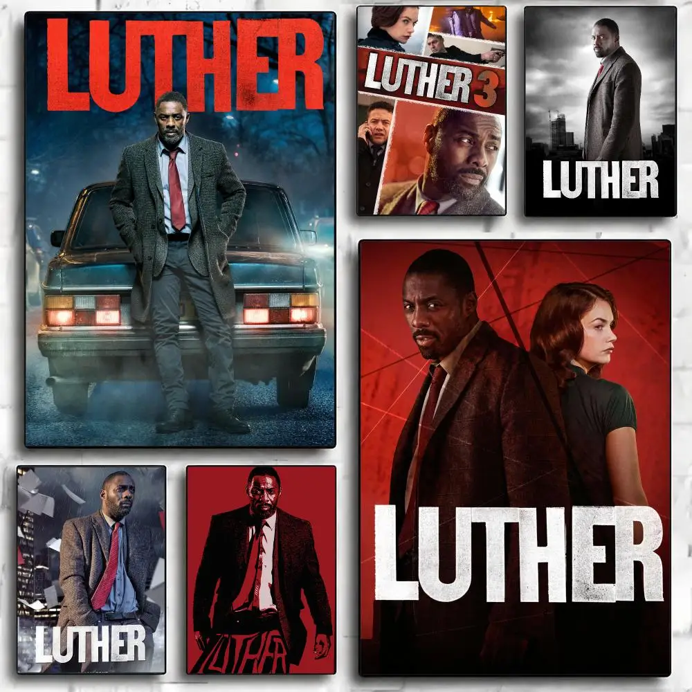 tv series L-Luther-R Poster Minimalist Wall Sticker for Cafe Office Bar Home Decor and Gift