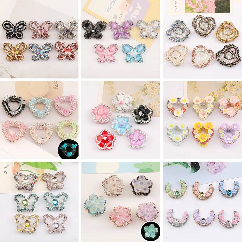 

Cordial Design 20Pcs Fancy Bead/Hand Made/Jewelry Findings & Components/Luminous Rhinestone Effect/Heart Shape/DIY Acrylic Beads