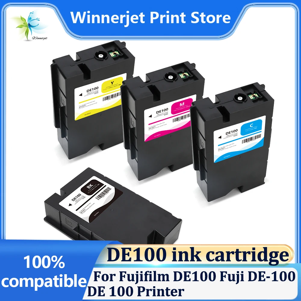

Winnerjet DE100 200ml ink cartridge With Dye ink With one time use chip for Fujifilm DE100 Fuji DE-100 DE 100 Printer ink