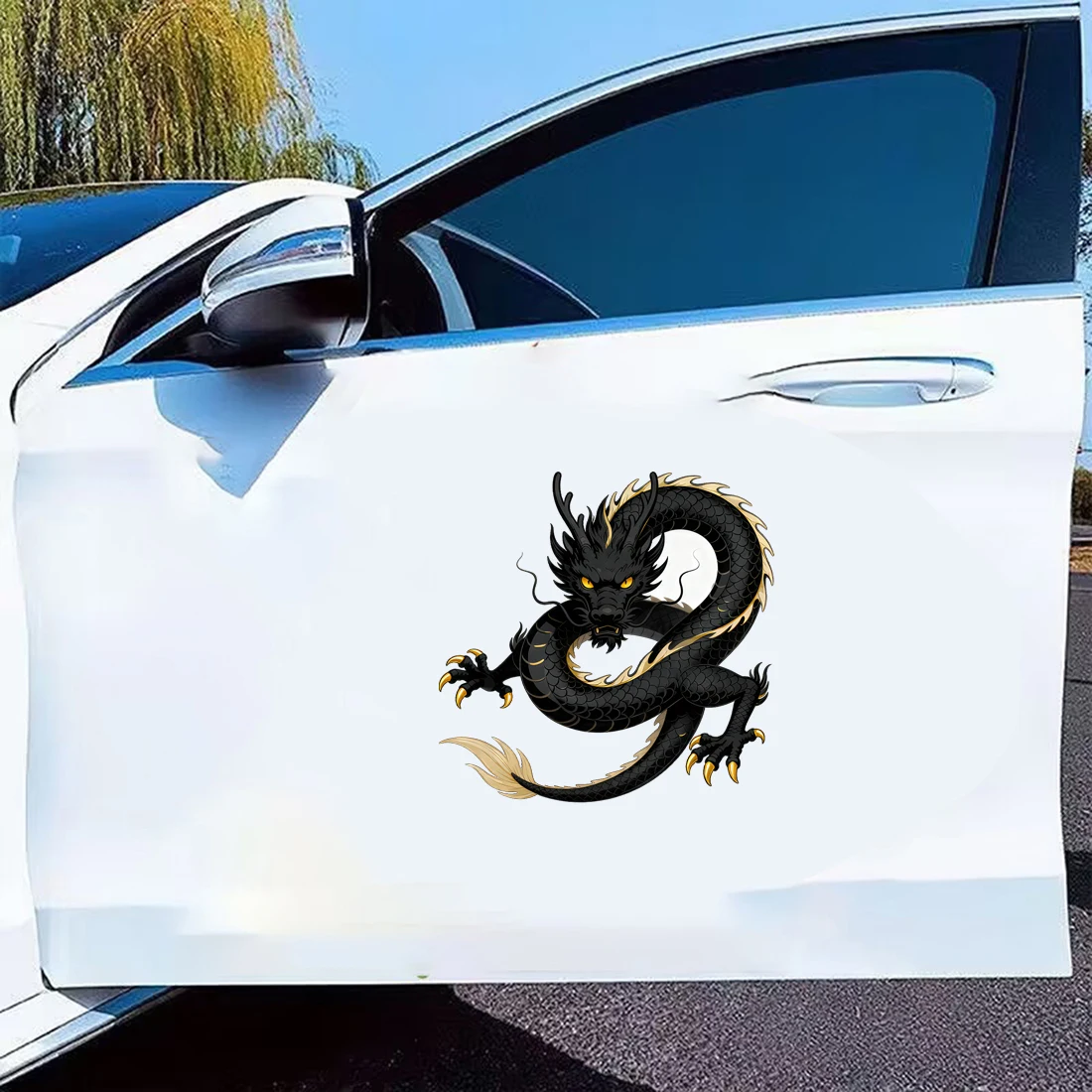 Three Ratels CFN51 Majestic Black Dragon Cartoon Wall stickers for home decoration Personalized car decals