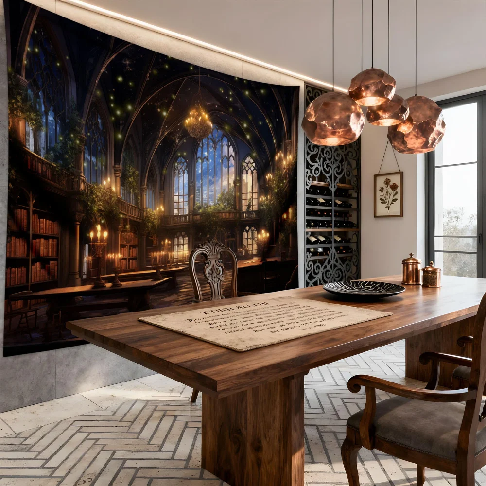 VIKAMA Fantasy Library Tapestr - Home Office Library recensione e prezzo