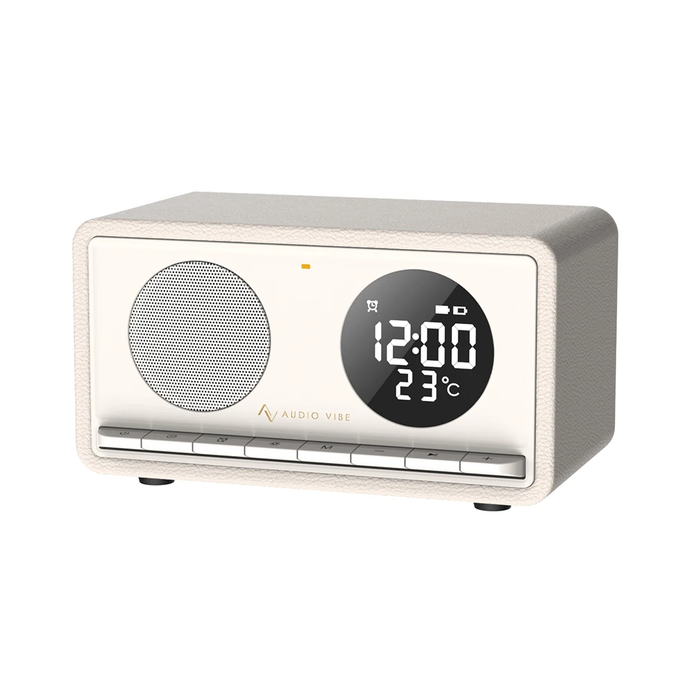 High Quality 10W Portable  Audio Speaker Wireless Active Wood Material RGB Digital White Noise Clock Home Living Room
