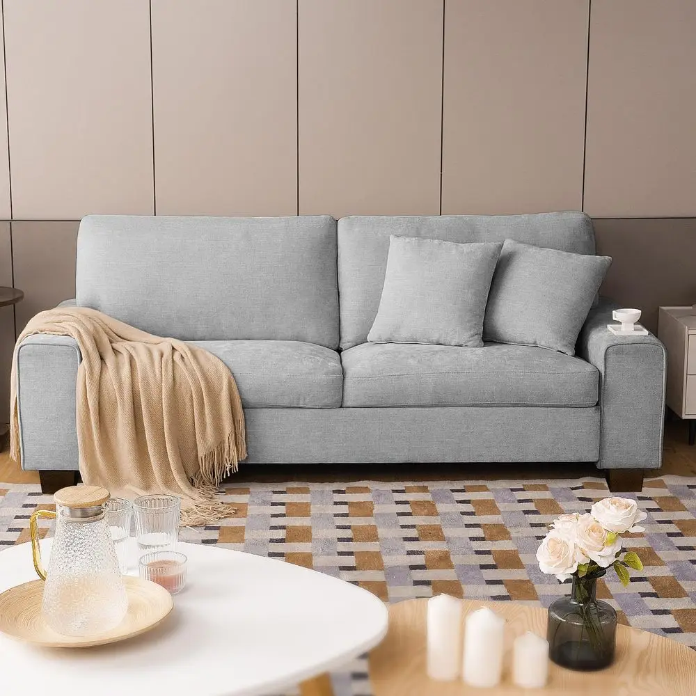 

Modern Loveseat Sofa for Living Room,Chenille Recliner, Removable Cover, Spring Cushions, Solid Wood Frame, Easy Assembly for S