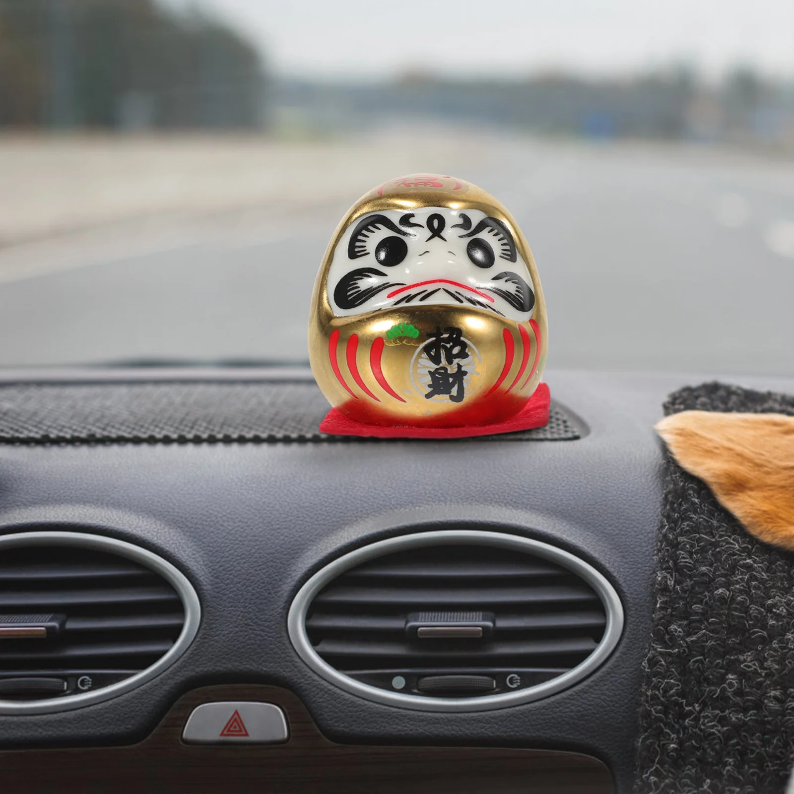 

Japanese Ceramic Porcelain Statue Luck Ornament Home Office Car Interior Dashboard Decor Perseverance Symbol Decorative