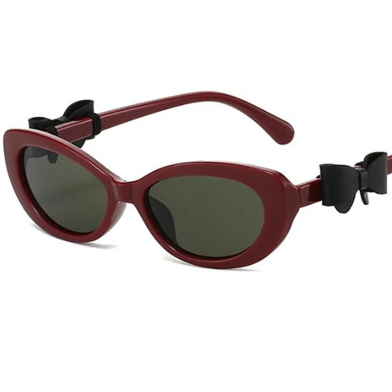 

Fashion Sun Glasse Women Anti-UV Spectacles Small Frame Eyeglasses Cat Eye Goggles Retro Ornamental Bow Design Sunglasses