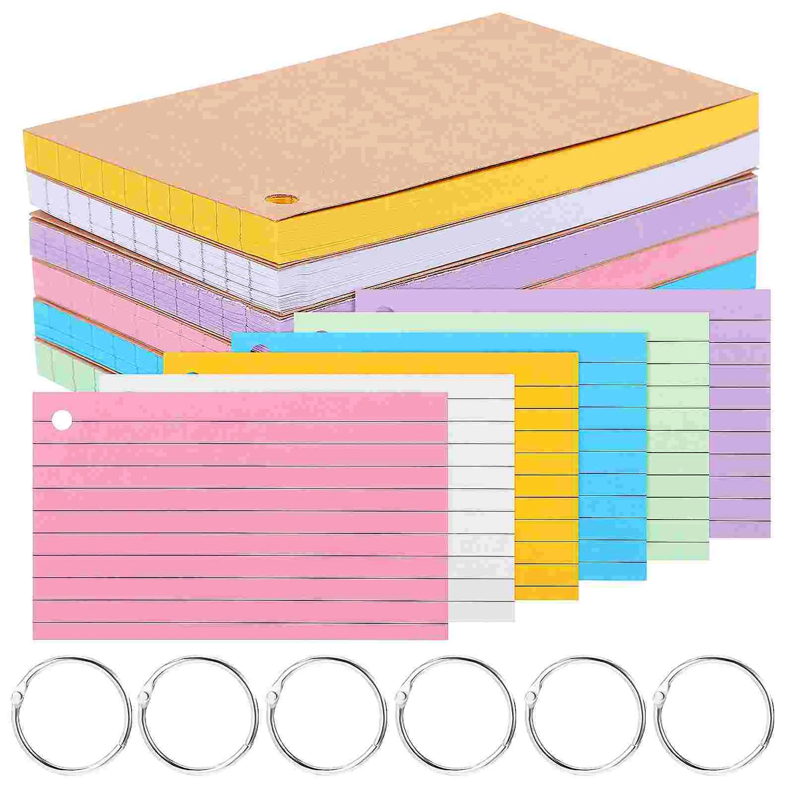 

6 Pcs Loose Book Index Cards Bulk Small Flash Paper Note Pads Lined