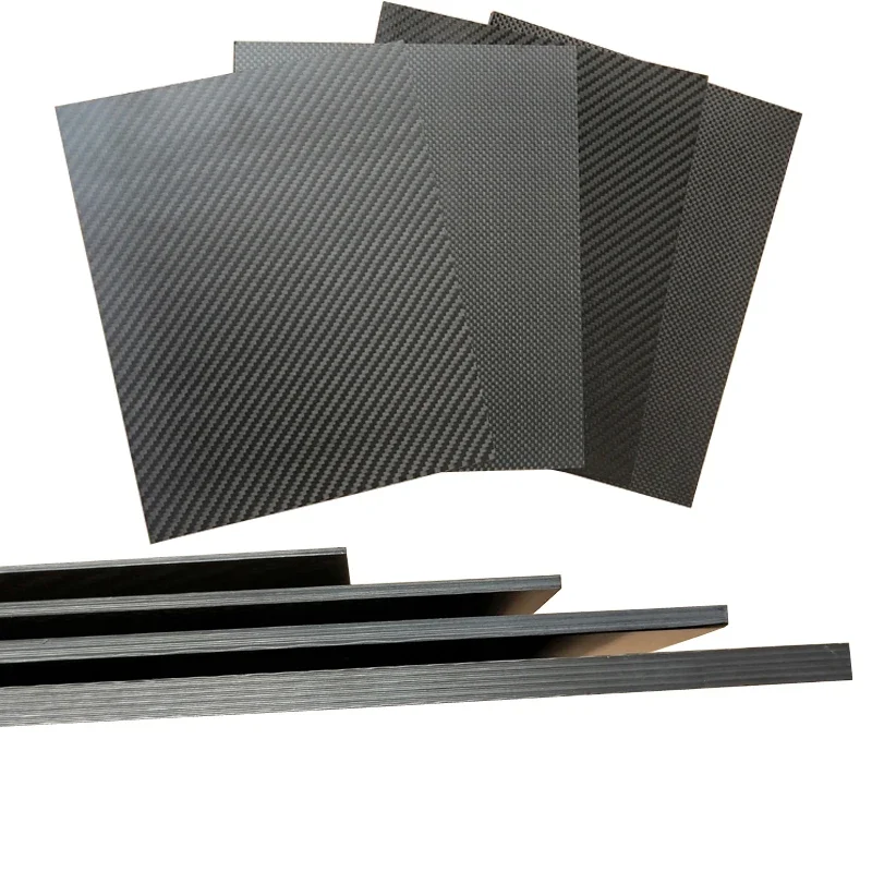 500x500mm 3K Carbon fiber sheet High strength Carbon Board panel Plate thickness 1mm 1.5mm 2mm 2.5mm 3mm 4mm 5mm 6 mm