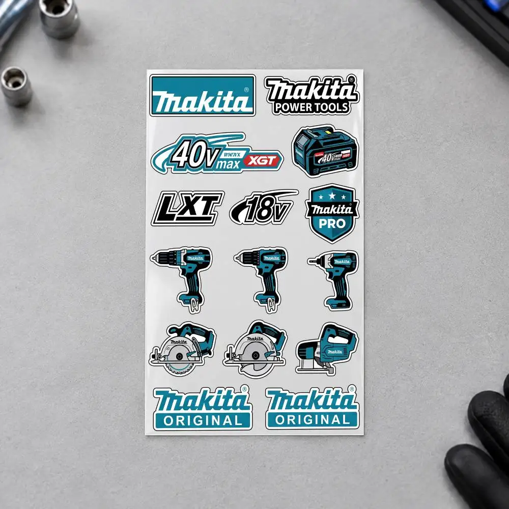 M-MAKITA Custom Motorcycle Sticker Kit Reflective Decal Set For Helmet Tank Fairing Body Graphics