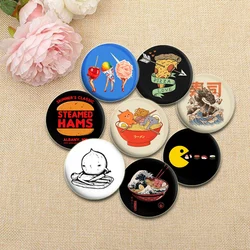 Crow's Pancakes Godzilla Eating Ramen Brooches Pizza Strawberry Burger Hot Dog Food Cartoon Pin Personalized Features Badge Gift