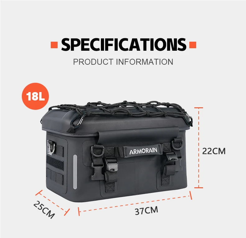 ARMORAIN Motorrad Hartschalen Wasserdichte Hecktasche Rücksitztasche Kameraausrüstung Gepäcktasche Motorrad Touring Kameratasche – Detail 9