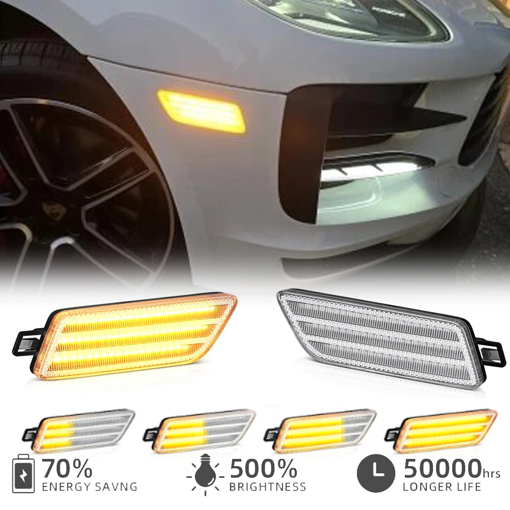 

LED Repeat Blinker Front Fender Light Side Marker Indicator for Porsche Macan 95B-Series Turbo Performance GTS Base 2014-2021