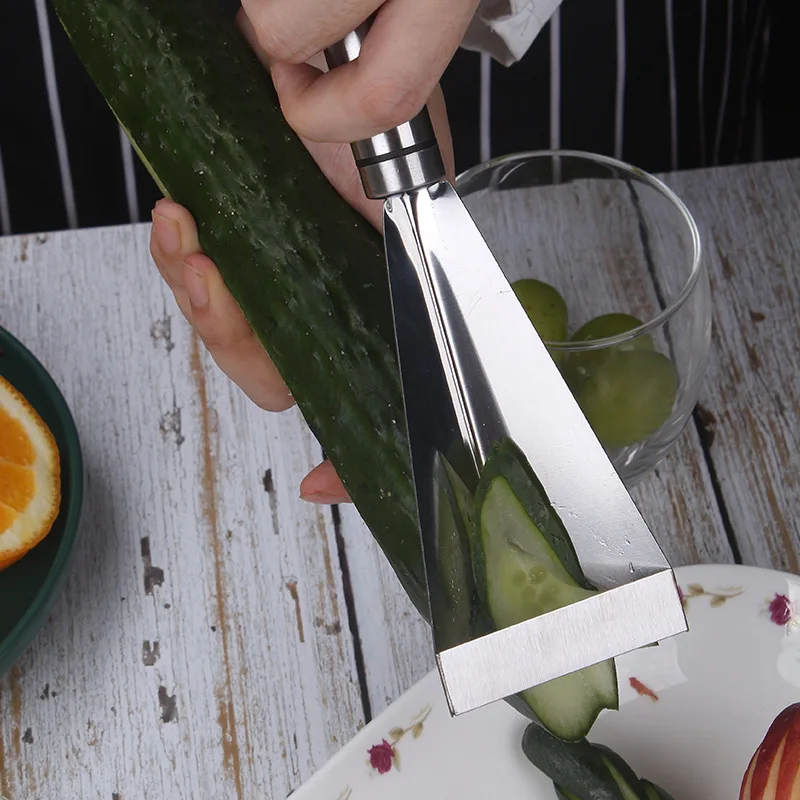 Triangular Fruit Carving Knife Stainless Steel Apple Melon Push Cutter Chef Platter Tool DIY Food Garnish Decorating Tool
