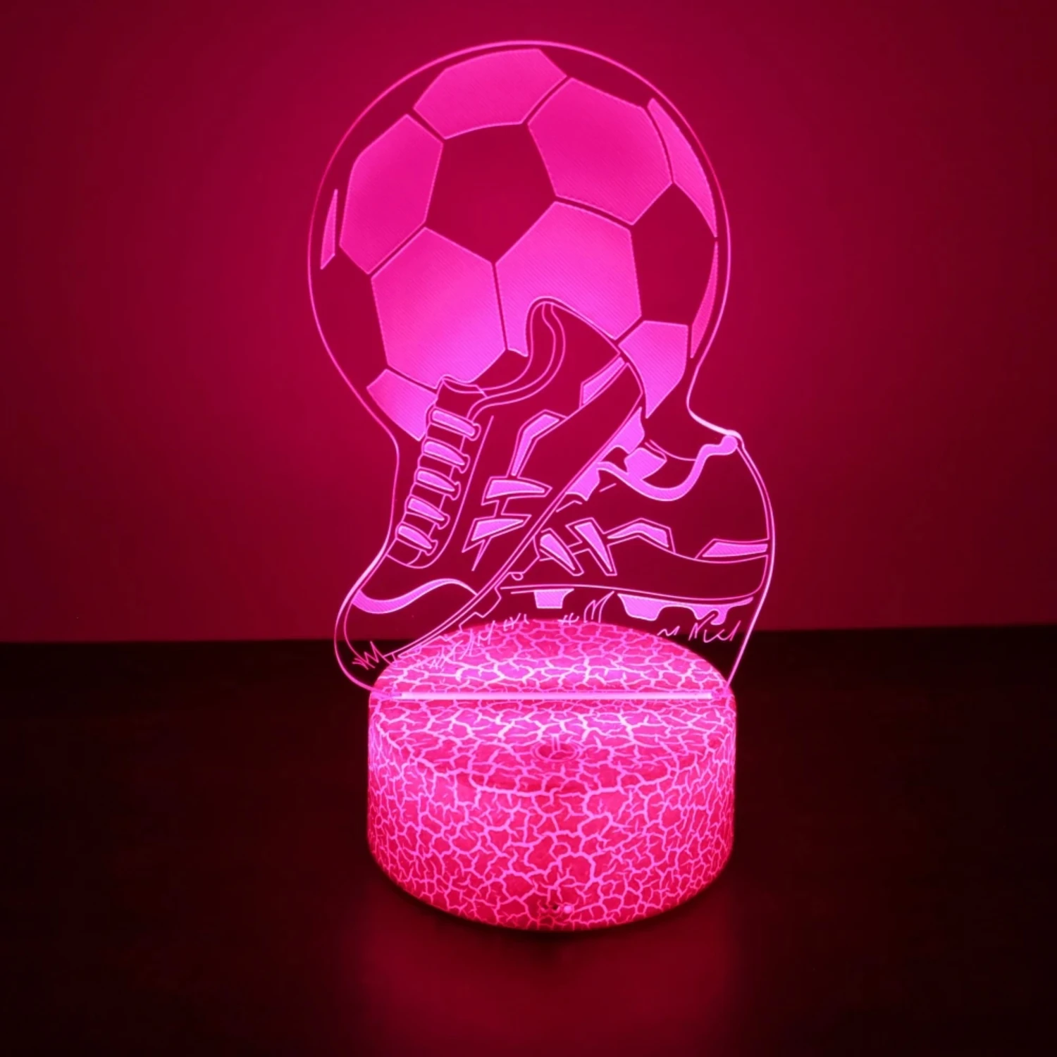 New 3D Football Lamp Illusion Child LED Night Light Luminous Soccer ball   Nightlight  Bedroom Decoration Table Lamp Gifts