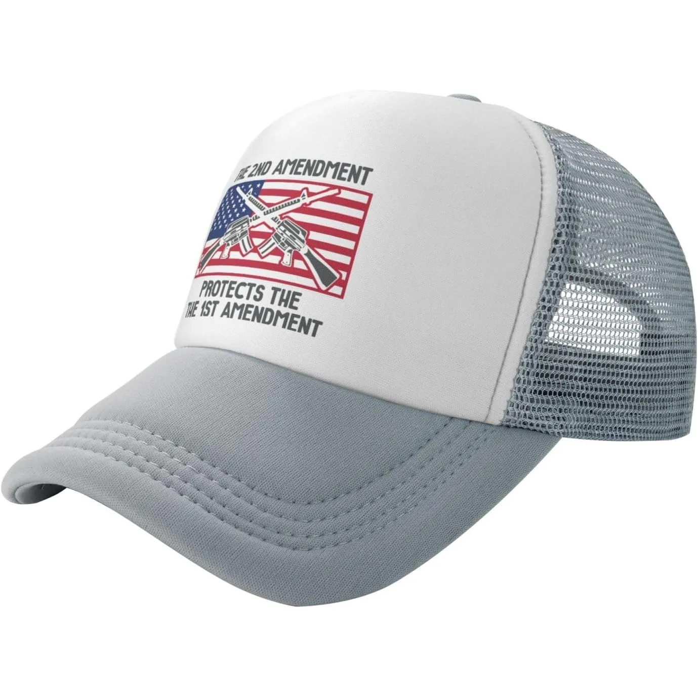 Second Amendment Protects First Trucker Hat Unisex Adjustable Mesh Baseball Cap
