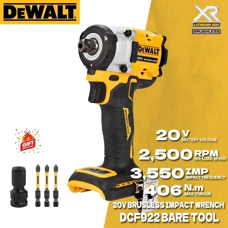 Dewalt DCF922 Cordless Impact Wrench With Detent Pin Anvil ATOMIC 20V MAX DCF922B Bare Tool Variable Speed Rechargeable Wrench