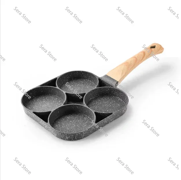 Stone Non-stick Pan Four-hole egg burger frying induction cooker special mini omelet